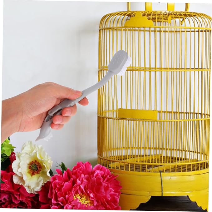 Totority 3pcs Birdcage Cleaning Brush with Dual for Bird Cage and Pet Enclosure Cleaning Gentle Handle Essential Pet Supplies