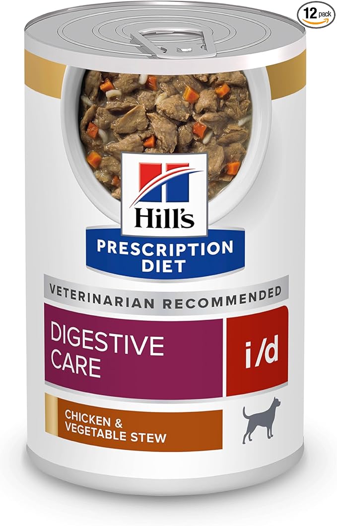 Hill's Prescription Diet i/d Digestive Care Wet Dog Food, Chicken & Vegetable Stew, 12.5 oz. Cans, 12-Pack