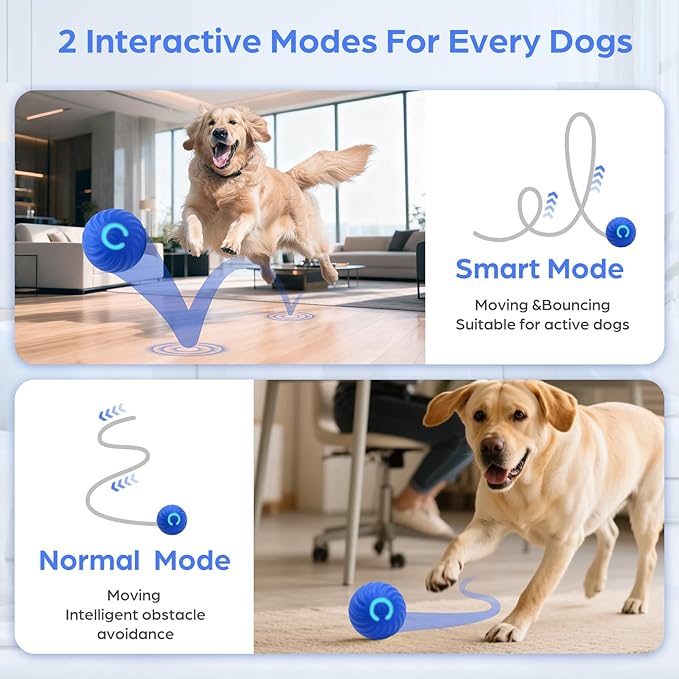 2Pcs Interactive Dog Ball Toys,Smart Small Medium Dog Toys to Keep Them Busy with 3 Cover, Automatic Rolling and Jumping Pet Balls Ball for Dogs,Pet Interactive Toy Balls.Not for Aggressive Chewers.