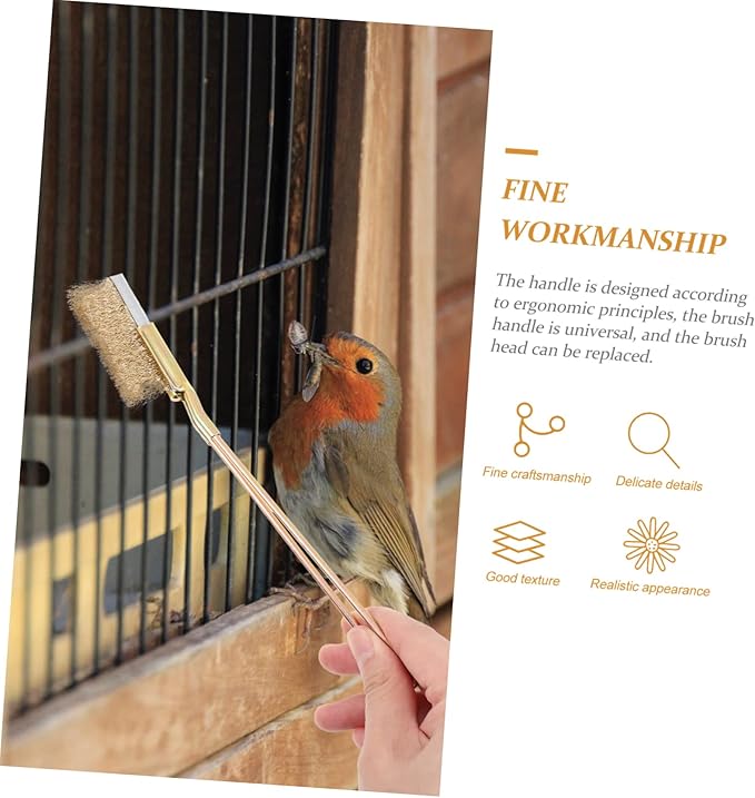ibasenice 1set Bird Cage Cleaning Brush Handle Wire Cleaner for Maintenance for Bird Owners to and Fecal Practical Cleaning Tool