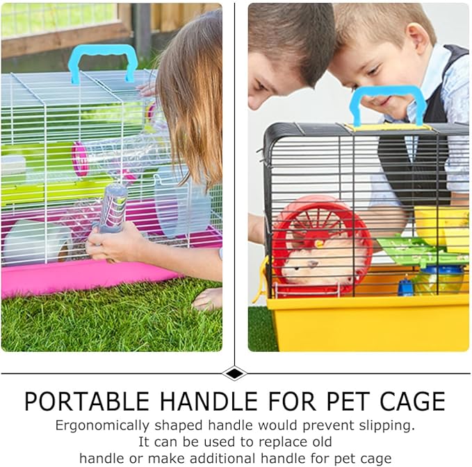 Ipetboom 10Pcs Pet Cage Crate Handles Replacement Cage Handles Dog Crate Replacement Parts for Carrier for Squirrel Hedgehog Rabbit Chinchilla Hamster, Blue