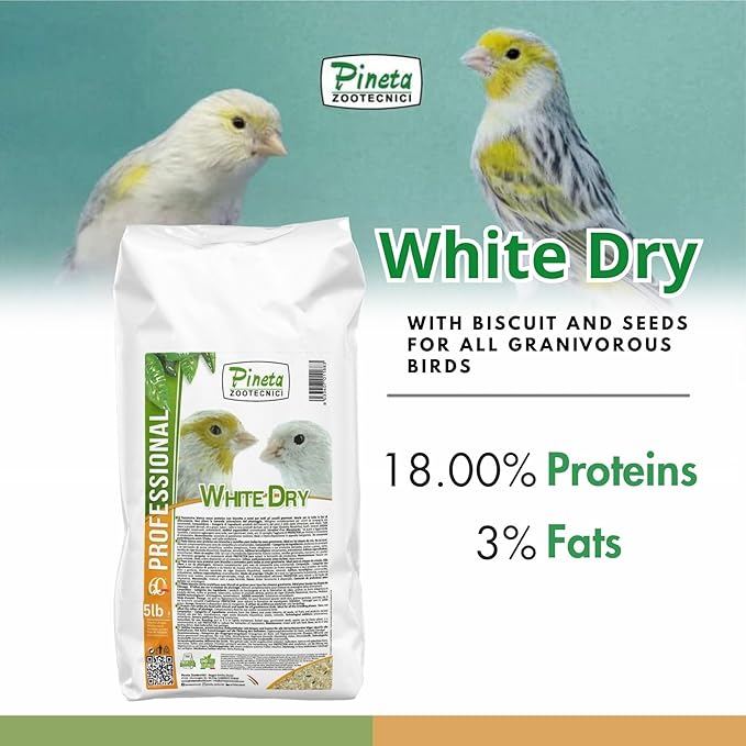 PINETA White Dry Bird Food 5 Lbs - Finch Food, Nutrient-Rich Blend Bird Seed for Finches and Small Birds, Support Daily Energy, Balanced Growth Diet & Healthy Food
