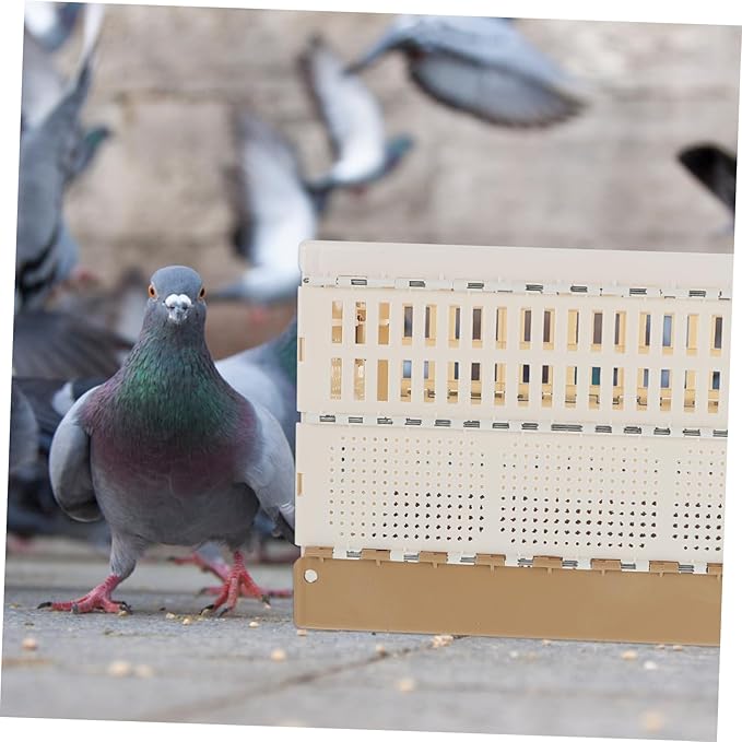Mipcase Foldable Plastic Pigeon Cage Lock Portable Bird Transport Carrier with Handle for Small Pets Easy Assembly and Storage Suitable for Pigeons Birds Rabbits and Kittens