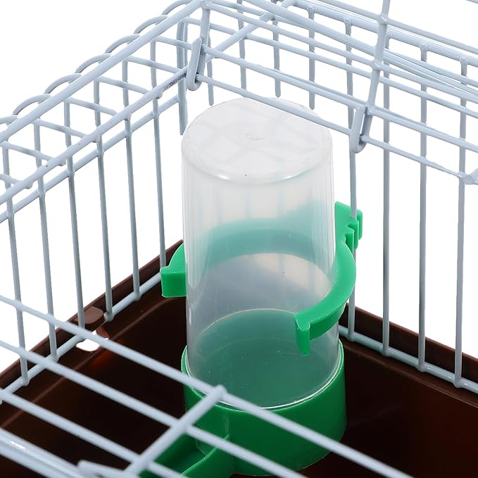 NUOBESTY Portable Bird Carrier Cage for Travel with Perch Food Box Water Dispenser Lightweight Spacious Parrot and Lovebird Travel Cage for Small Birds and Pets Easy-Clean Design