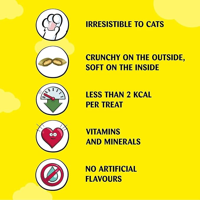 Dreamies Catnip 8 Pouches, Cat Treats Tasty Snacks with Delicious Catnip, Pack of 8 (8 x 60 g)