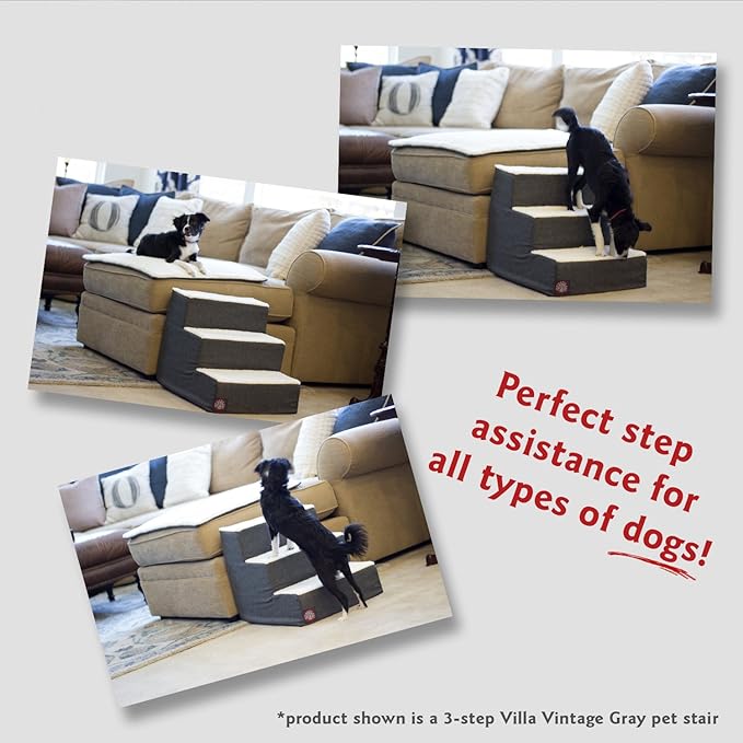 Majestic Pet 4 Step Portable Dog Stairs for Small Dogs to get on Bed Supports 25 lbs or Less – Dog Steps for High Bed with Machine Washable Cover –Pet Stairs for Cats Towers Teal