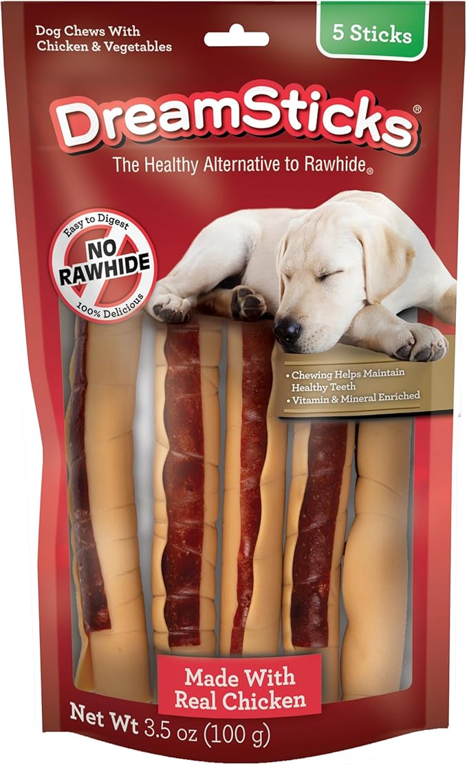 DreamBone DreamSticks, Treat Your Dog to a Chew Made WIth Real Chicken and Vegatables, 5 Count