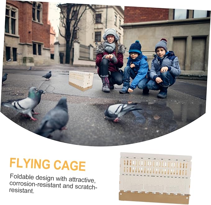 TOYANDONA Foldable Abs Pigeon Domestication Cage with Removable Tray Breathable Training and Release House for Racing and Homing Pigeons Easy to Clean Small Pet Accessory