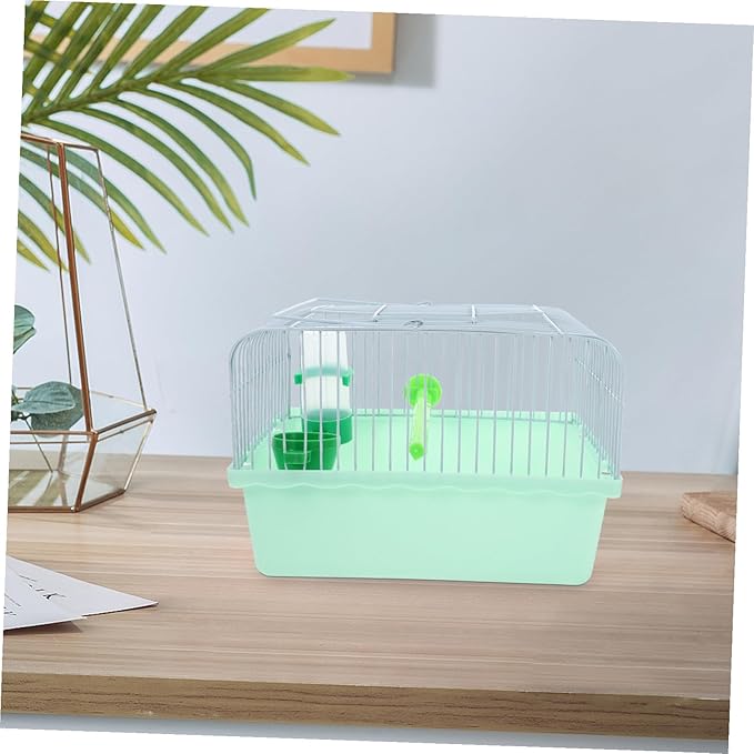 Portable Small Bird Cage for Lovebirds and Parrots Abs and Iron Travel Carrier with Spacious Interior Perch Food Box and Waterer Lightweight Portable Pet Carrier for Random Color