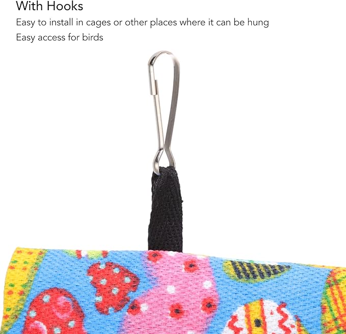 Bird Hanging Tent Canvas Parrot House Bed Bird Cage Accessories Hammock with Hooks for Cockatiel Lovebird Hamster Chinchilla (25 * 15 * 18CM)
