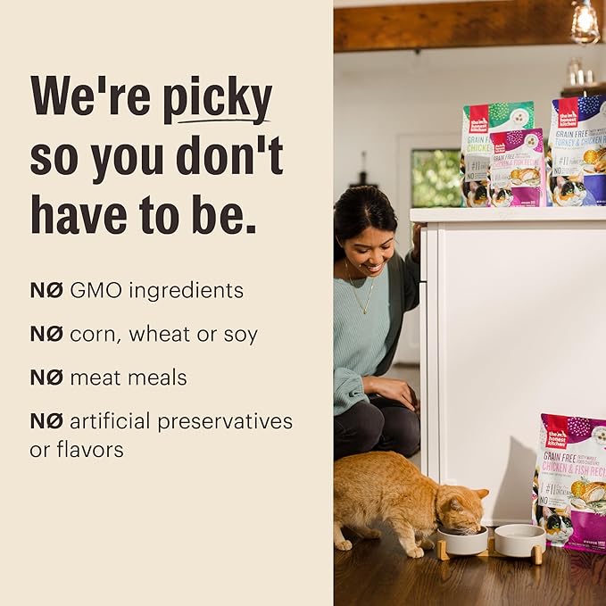 The Honest Kitchen Human Grade Whole Food Clusters Grain Free Turkey & Chicken Dry Cat Food, 4 lb Bag