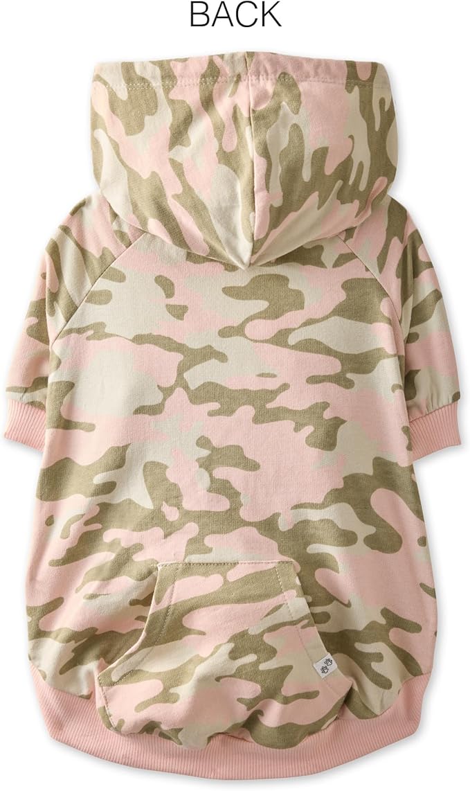 Pet Passion Rocky – The Original Lightweight Hooded Tee 100% Organic Cotton Dog Hoodie Pet Coat Sweater for All Sized Dogs, Original Pink Camo, Small (10-25 lbs)