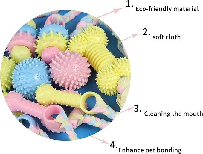 3PCS Dogs Squeaky Chew Toys Bell Balls for Small Medium Large Chewer,Pets Supplies,Durable Tough Puppy Teething Chewing Interactive Toys,Dog & Cat Boredom Relief Behavioral Training Playing Toy