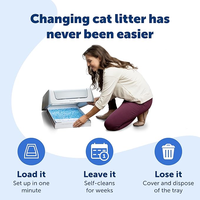 PetSafe ScoopFree Disposable Crystal Cat Litter Tray - Easy Cleaning Box - Refill Tray for Automatic Litter Box - Lavender Scent - 4.3 lb Bags - 3 Pack