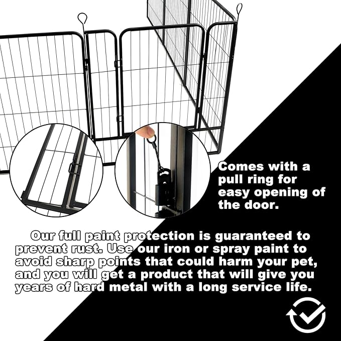 Dog Playpen,32 in(H) 14 Panels 2 Gate Pet Fence