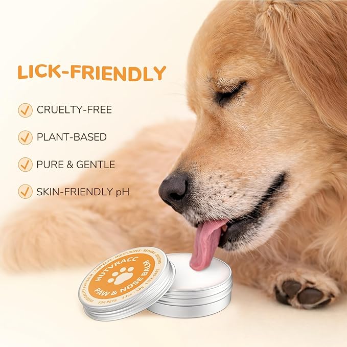 Lick-Safe Dog Paw & Nose Balm | 2.1 oz All Natural Wax with Coconut Oil & Shea Butter | Winter Snow, Road Salt & Hot Pavement Protector | Moisturizer for Dry, Rough Pads & Snouts