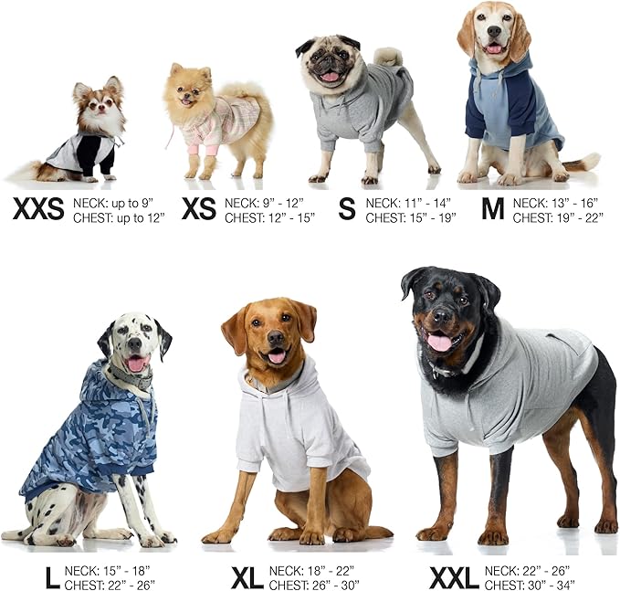 Pet Passion Rocky II - The Extra Comfy Hoodie, Organic Cotton and Recycled Poly Dog Hoodie Pet Coat Sweater for Small, Medium, Large Dogs, Black Sand Plaid, XX-Small