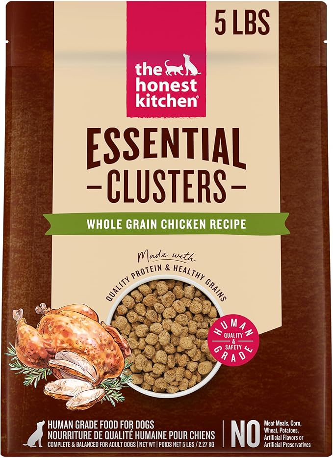 The Honest Kitchen Human Grade Essential Clusters Dry Dog Food, Whole Grain Chicken 5 lb Bag