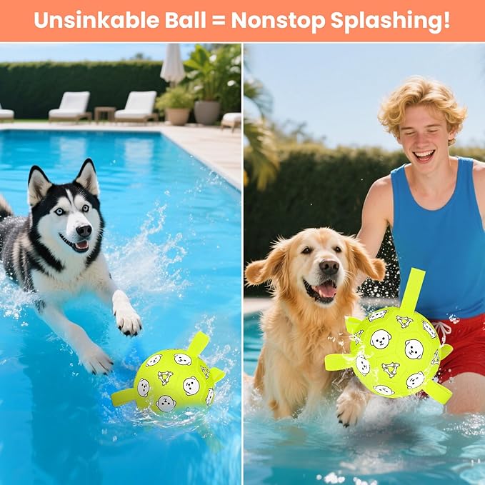 Dog Soccer Ball with Straps - Durable Jolly Ball for Dogs, Large Soccer Ball for Dogs, Dog Toys for Medium Dogs, for Pet Birthday, Outdoor Indoor Play Training Exercise