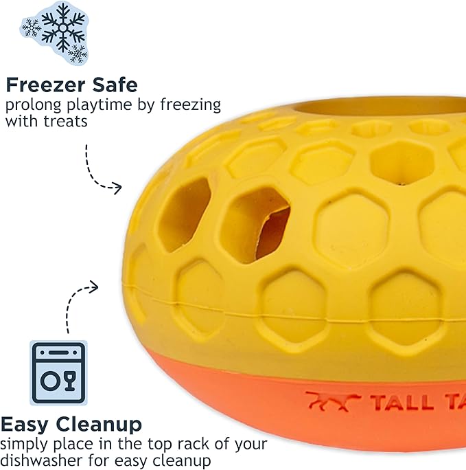 Tall Tails Natural Rubber Reward Interactive Dog Toy, Bee Hive