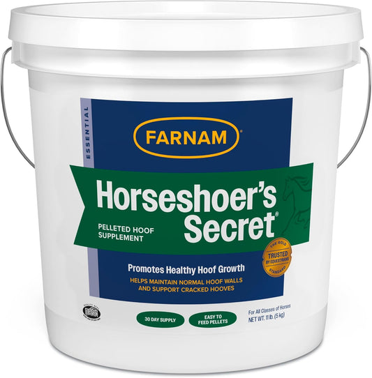 Farnam Horseshoer's Secret Pelleted Hoof Supplement for horses promotes healthy hoof growth, 11lb., 30 day supply