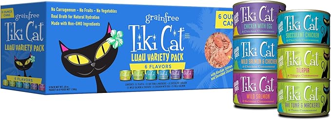 Tiki Cat Luau Wet Cat Food, Variety Pack, 6 oz. Cans (8 Count)