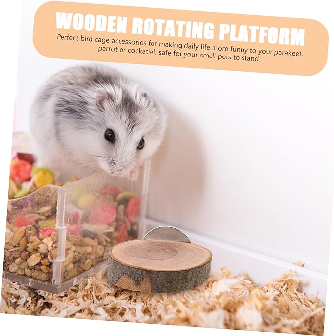Sosoport 3pcs Bird Cage Ladder Parrot Playground Wooden Platform Toys for Hamster Cage