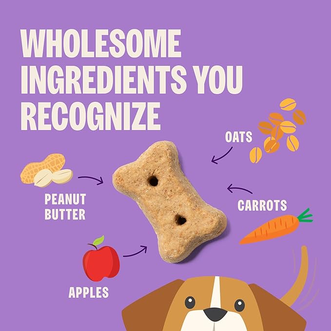 Wellness Old Mother Hubbard Classic P-Nuttier Dog Biscuits, Natural Training Treats, Peanut Butter Flavor, Mini Size, 5 oz Bag