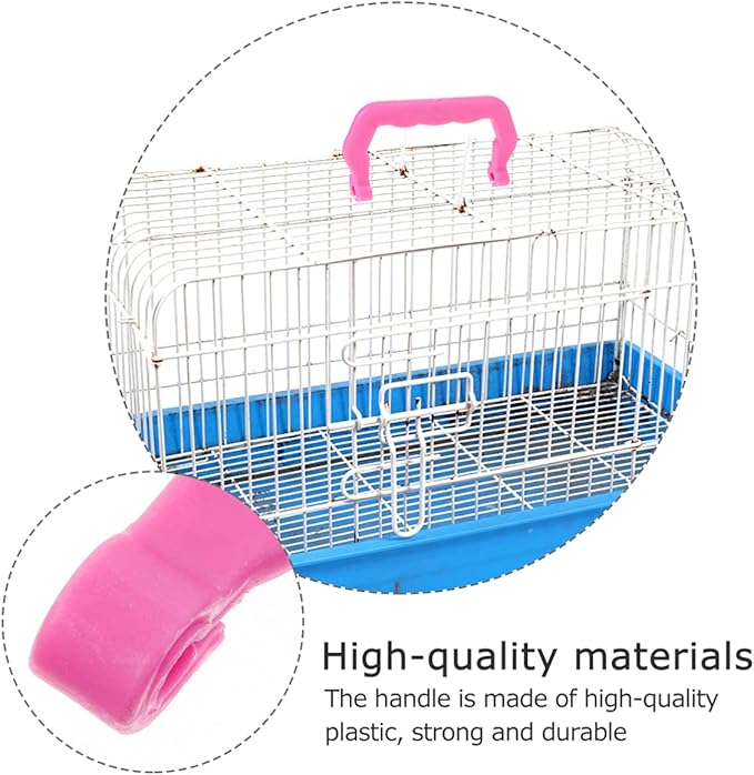 HANABASS 10pcs Plastic Bird Cage Handle Set Portable Detachable Durable Pet Cage Handles for Easy Carrying Replacement for Animal Safe and Practical Design Pink