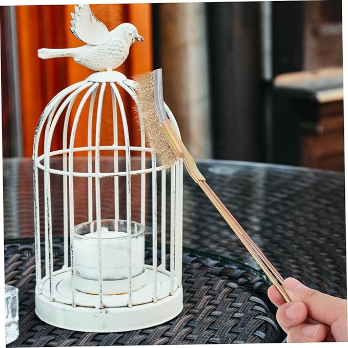 Toddmomy 1Set Cage Clean Brush for Birds Durable Wire Brush with Handle Angled Heads for Parrot Cage Cleaning Bird Cage Supplies