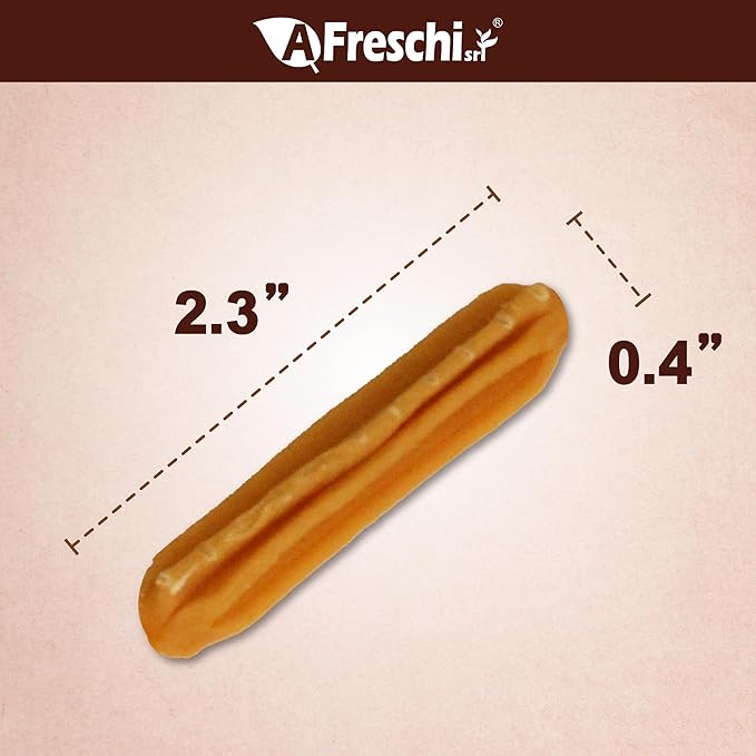 A Freschi srl Chicken Dog Treats, All Natural, Healthy & Easily Digestible, Grain-Free Puppy Chews, Low-Fat, Human Grade Training & Rewards Dog Snacks, Mini Sticks, 24 oz Pack