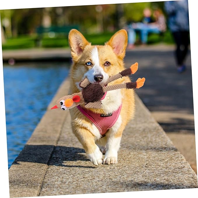 FOMIYES 2pcs Interactive Chew Toy for Dogs and Cats Funny Cartoon Rooster Plush Doll Teeth Grinding Molar Toy Pet Health and Care Washable