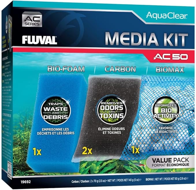Fluval - Media Maintenance Kit for AC50 Power Filter - for Use in Freshwater & Saltwater Aquariums