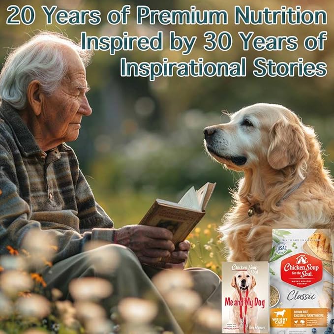 Chicken Soup for The Soul All Natural Premium Weight Care Adult Dry Dog Food, Real Meat First Ingredient, No by-Products, Hi Fiber/Low Fat Support Ideal Weight, Brown Rice, Chicken & Turkey, 4.5lb