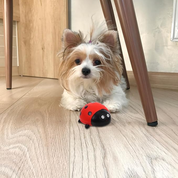 Squeaky Latex Pet Chew Toy Ladybug Spider Design for Puppy Teething Durable Interactive Dog and Cat Toy