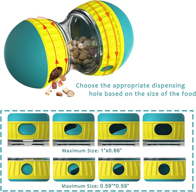 Dog Treat Ball, Adjustable Dispensing Interactive Toys Indestructible Puzzles Feeder Slow Feeding, Pet Cat Enrichment Toys, Dog Interactive Toy for Boredom Intelligence (Green)