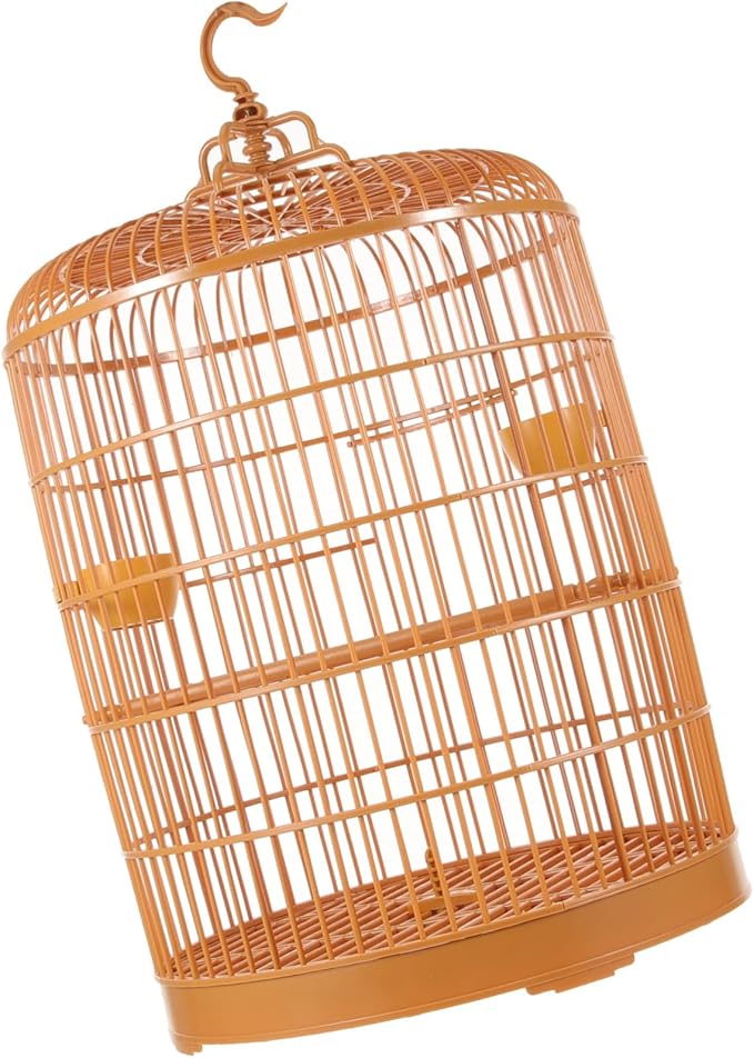 Totority Hanging Plastic Bird Cage with Round Spacious and Durable Pet Cage for Small Parrots Hamsters and Birds for Indoor Use and Gifts