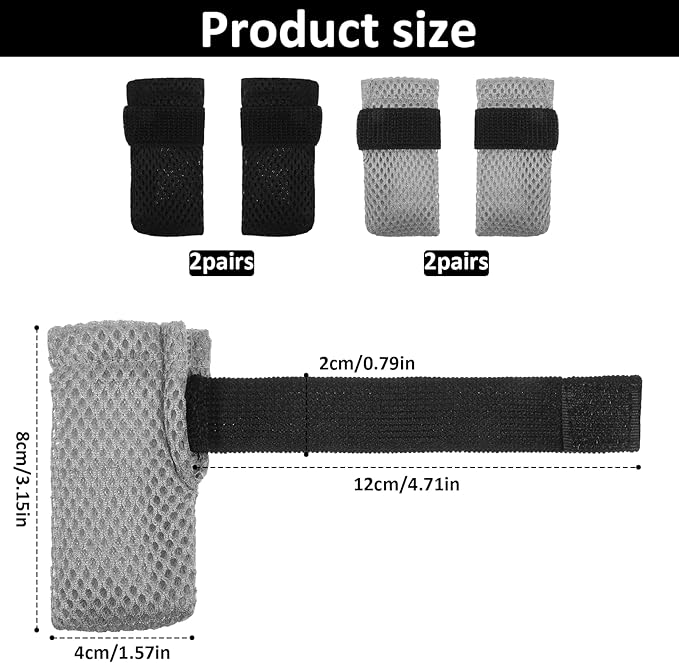8PCS Cat Claw Covers & Caps, Adjustable Boots for Paw Protection, Breathable Mesh Shoes, Booties & Mittens for Soft Kitty Paws, Kitten Socks Nail Cap, Kitty Claw Covers(Black+Grey)