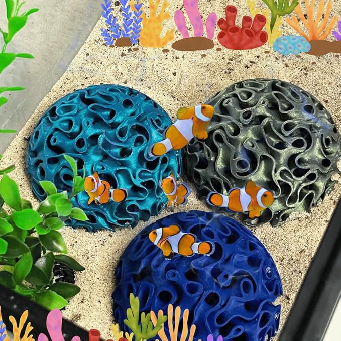 Chatelet REEFSHAPE Aquarium Coral Reef Dome - Aquarium Reef Replica for Fish Shelter & Egg Laying - Aquarium Safe Dome Structure for Fish Shrimp & Aquatic Pets (Aurora Green)