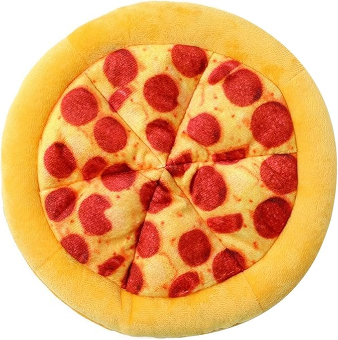 Chew Friendly Plush Pizza Pet Toy for Dog and Cats Realistic Pizza with Squeaker Perfect for Indoor Interaction Play Interaction Toy