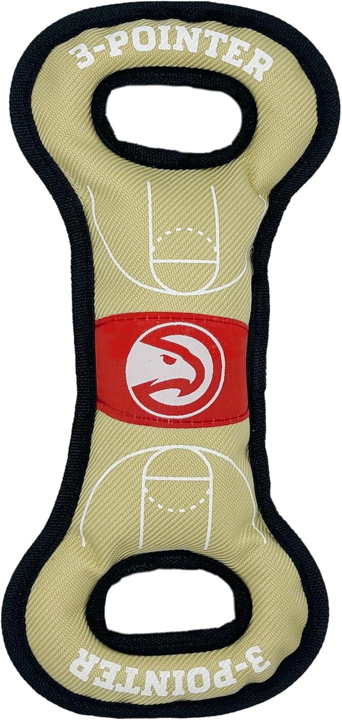 Pets First NBA Atlanta Hawks Field Toy. - Tough Nylon Pet Toy with Double Trim Stitching & Inner Squeaker, One Size