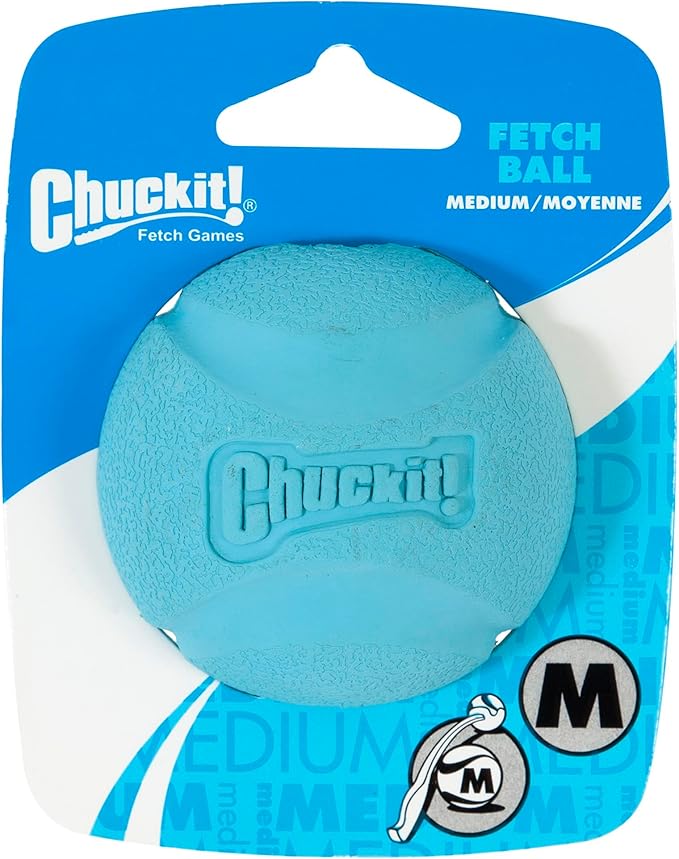 Chuckit! High-Bounce Rubber Fetch Ball, Medium (2.5 Inch), Pack of 1, Assorted Colors, For Medium Breeds