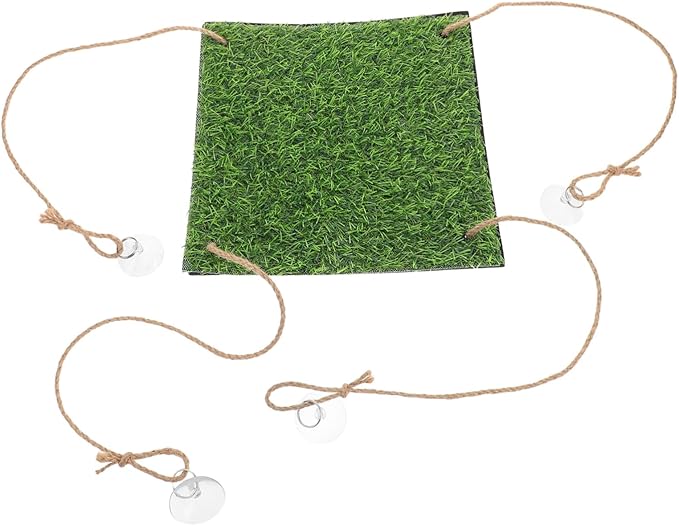 Artificial Grass Climbing Net for Small Pets Bird Playground Bearded Dragon Bed Easy to Install Indoor Outdoor Accessory Square