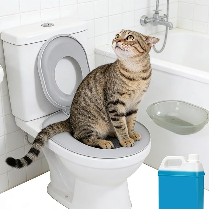 Toilet Training Kit, Litter Box Trainer, Removable Training with Nonslip Base & Tool, Reusables Ortable Trainer for Home Pet Shop Pet Care