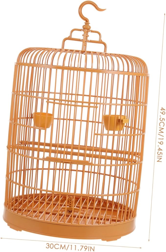 VANZACK Plastic Hanging Bird Cage Round Shape Durable Small Animal Cage Decor for Parrots and Parakeets Door Stylish Design Suitable for Pet Birds and Gifts