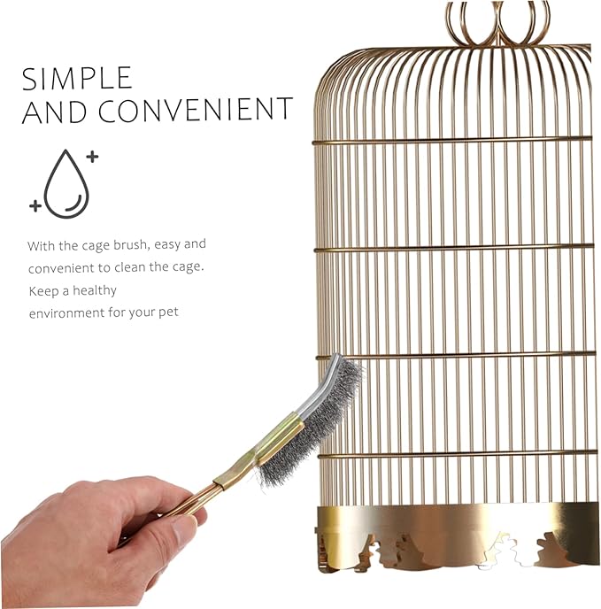 2pcs Wire Brush Cleaner for Bird Cages Lightweight Brush for Daily Cleaning Convenient Hanging Design for Easy Storage Essential Tool for Parrot and Pet Bird Owners