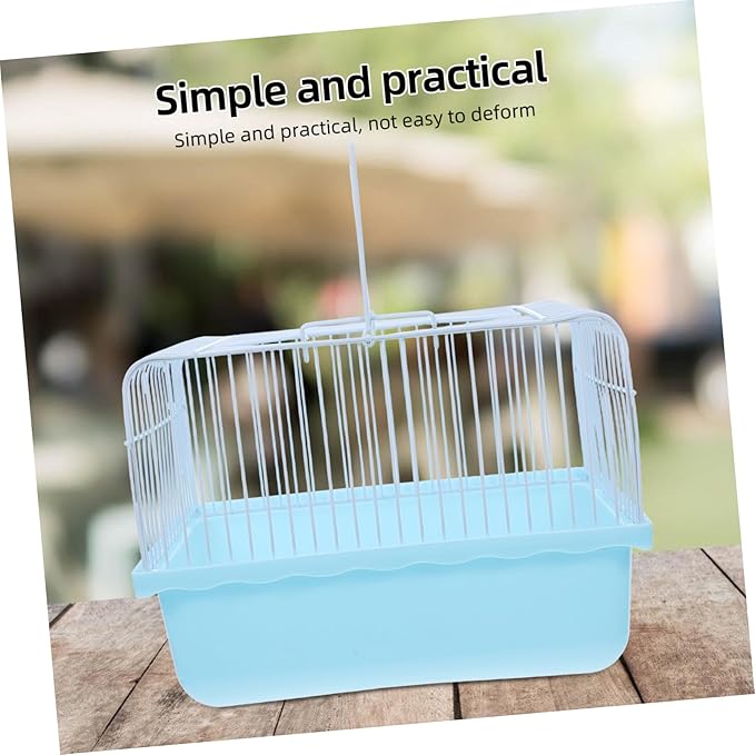 Milisten Bird Travel Cage for Small Pets Lightweight Portable Carrier for Lovebirds Parakeets Cockatiels Material Transparent Observation Window Versatile Indoor Travel Use