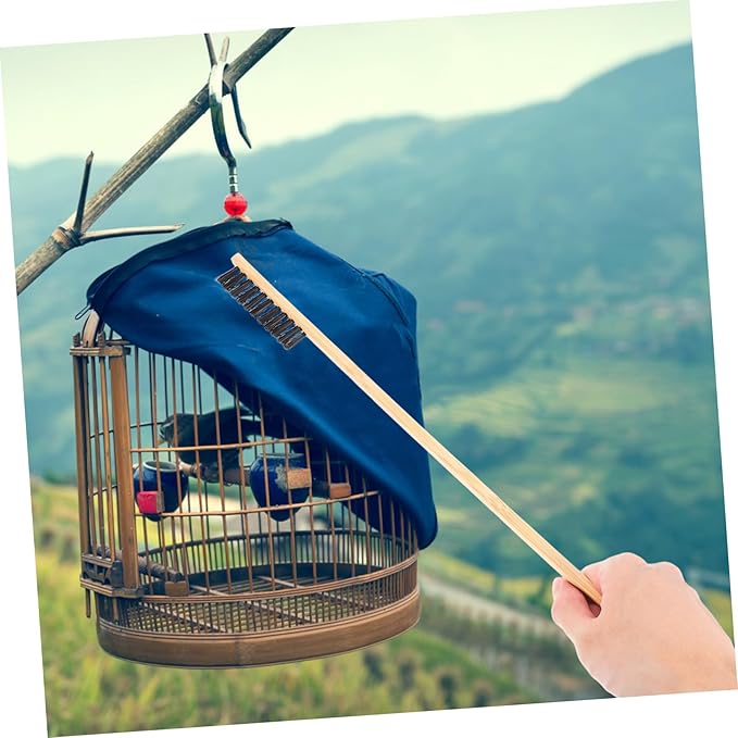 DECHOUS 2Pcs Bird Cage Cleaning Brush Set Includes Droppings Cleaner Brush Cage Brush for Easy Maintenance of Pet Bird Habitats Durable Tools for Small Animal