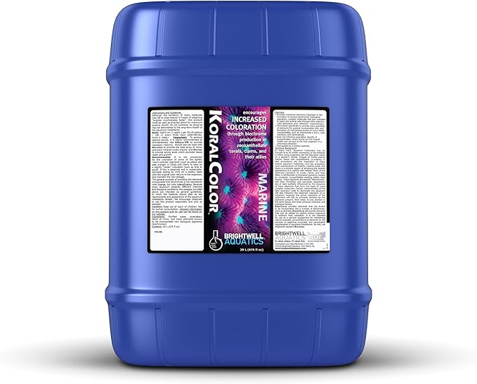 Brightwell Aquatics KoralColor – Coral Pigment Enhancer for Vibrant Reef Colors – Supports Zooxanthellae Biochrome Formation – Professional-Grade Trace Elements, 20L