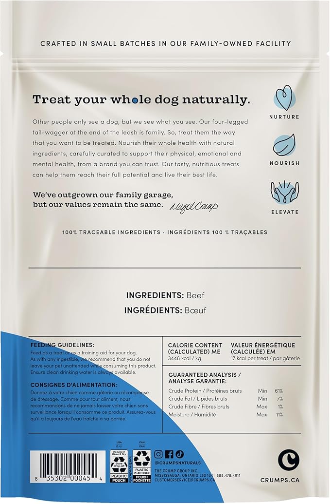 Crumps' Naturals Beef Tender Sticks For Pets, 4.9 Oz/138G (Product Packaging may vary)